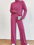 Solid Ribbed Two-piece Set