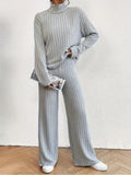 Solid Ribbed Two-piece Set