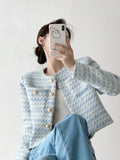 Elegant Tweed Cardigan Short Coat