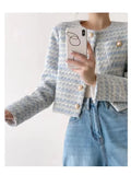 Elegant Tweed Cardigan Short Coat