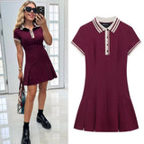 Dress Pleated Burgundy