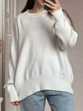 Oversize O Neck Knitted Pullovers