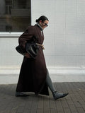 Elegant woolen Double-breasted Lapel Woolen Overcoat