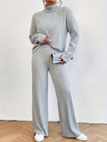 Solid Ribbed Two-piece Set