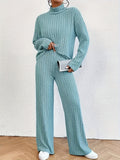 Solid Ribbed Two-piece Set